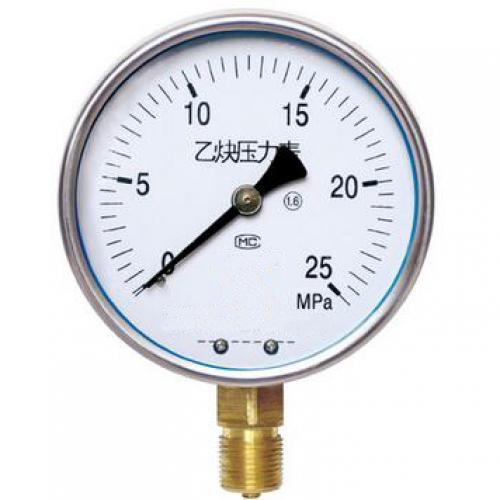 Acetylene pressure gauge